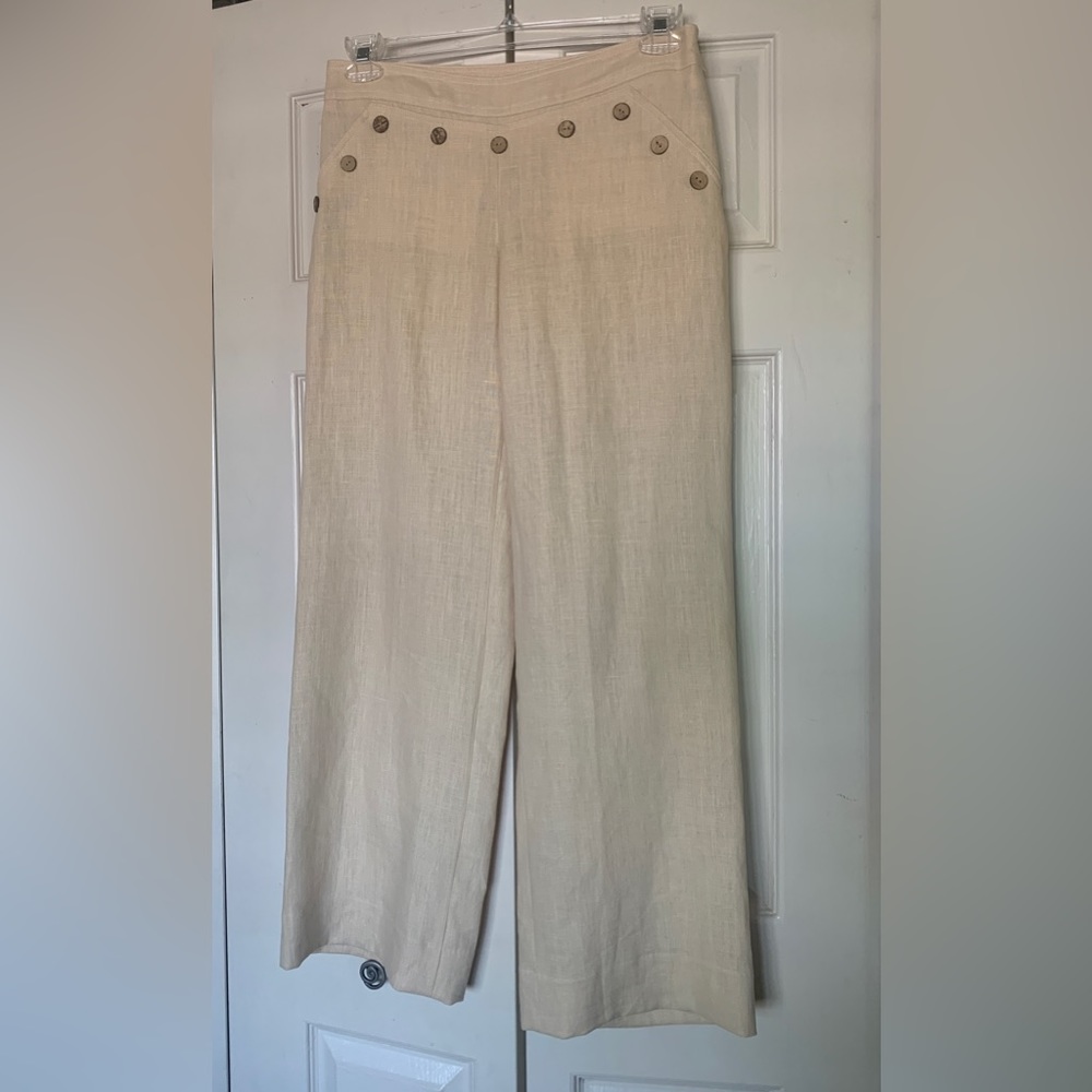 Anthropologie People Like Frank Tan Linen Sailor Pants